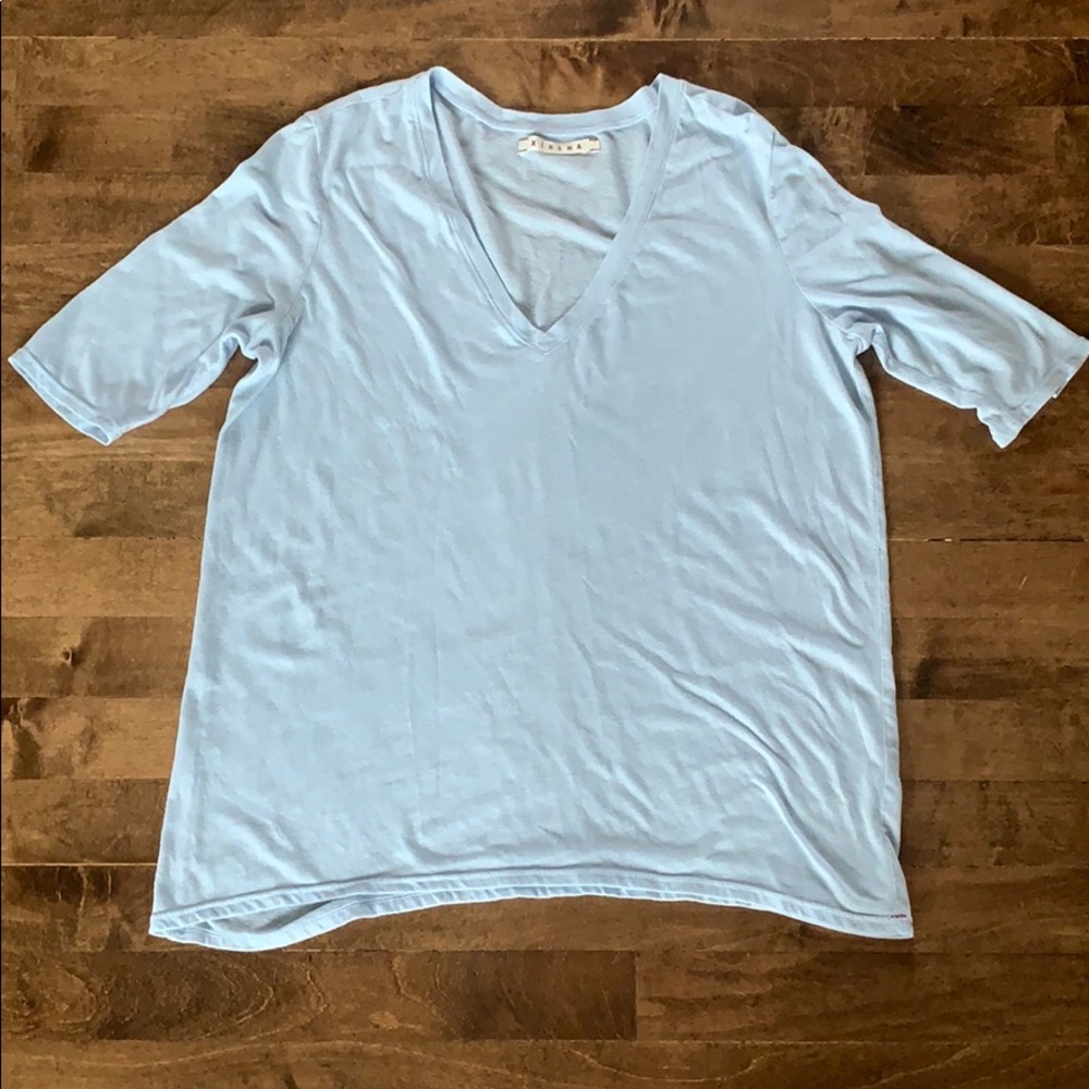 XiRENA cotton light blue cotton blend T- shirt